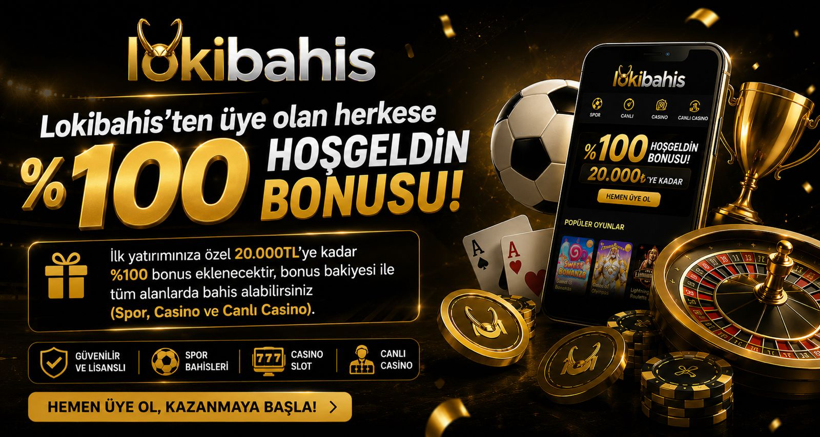 Lokibahis %100 Hoşgeldin Bonusu – 20.000 TL’ye Kadar Dev Bonus Fırsatı